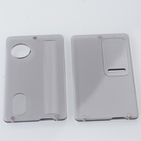 Authentic MK MODS Replacement Front + Back Cover Panel Plate for dotMod dotAIO V2 Pod - Translucent Black, Acrylic