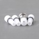 Authentic YFTK Billet Box Drip Tip Set for Billet / SXK BB Box Kit - Silver + White, Stainless Steel + POM, 3 x Spare Mouthpiece