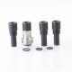 Authentic YFTK Billet Box Drip Tip Set for Billet / SXK BB Box Kit - Silver + Black, Stainless Steel + POM, 3 x Spare Mouthpiece