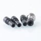 Authentic YFTK Billet Box Drip Tip Set for Billet / SXK BB Box Kit - Silver + Black, Stainless Steel + POM, 3 x Spare Mouthpiece