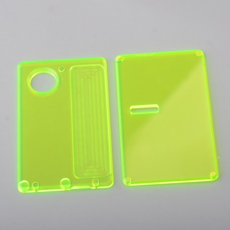 Authentic MK MODS Replacement Front + Back Cover Panel Plate for Cthulhu AIO Mod Kit - Fluorescence Green, Acrylic