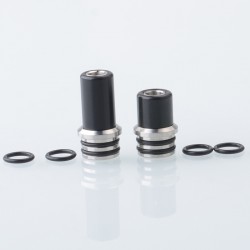 Gluee clone 510 Drip Tip Set - Black, Stainless Steel + POM, DL + MTL (2 PCS)