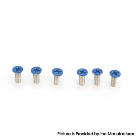 Authentic MK MODS Replacement Screws for Cthulhu RBA AIO Box Mod Kit - Blue, (6 PCS)