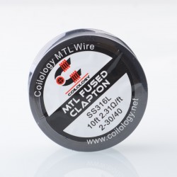 Authentic Coilology MTL Fused Clapton Spools Wire - SS316L, 2-30 / 40, 2.31ohm/ft, 10ft