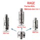 Authentic Itsuwa Rage 3-in-1 RDA / RTA / Sub-Ohm Tank - Silver, Stainless Steel + Glass, 6.0mL, 0.5 Ohm, 23mm Diameter