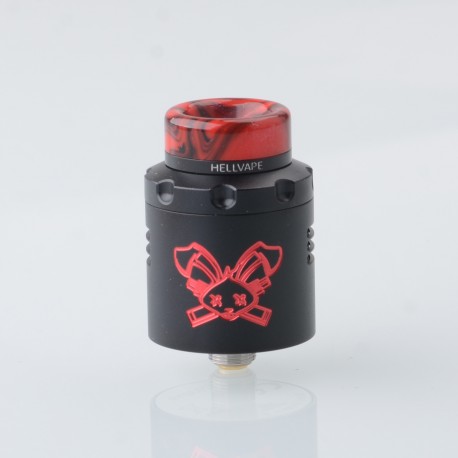 Authentic Hellvape Dead Rabbit 3 RDA Rebuildable Dripping Vape Atomizer - Black Red, Dual Coil, with BF Pin, 24mm Diameter