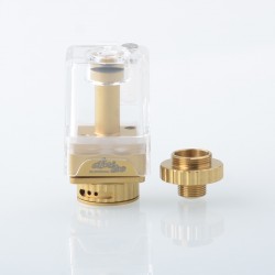 Dotshell Style Rebuildable Tank RBA w/ 3 MTL Pin for dotAIO Portable AIO Pod System Vape Kit - Gold, 1.0mm + 1.2mm + 1.5mm