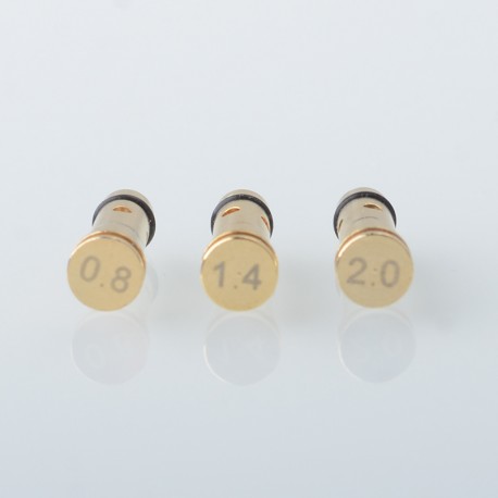 Authentic VandyVape Berserker V3 B3 Replacement Airflow Pipe Air Tube Pin Set - Gold, 0.8 / 1.4 / 2.0mm (3 PCS)