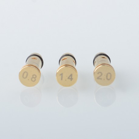 Authentic VandyVape Berserker V3 B3 Replacement Airflow Pipe Air Tube Pin Set - Gold, 0.8 / 1.4 / 2.0mm (3 PCS)