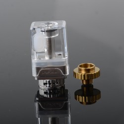 Dotshell Style Rebuildable Tank RBA w/ 3 MTL Pin for dotAIO Portable AIO Pod System Vape Kit - Silver, 1.0mm + 1.2mm + 1.5mm