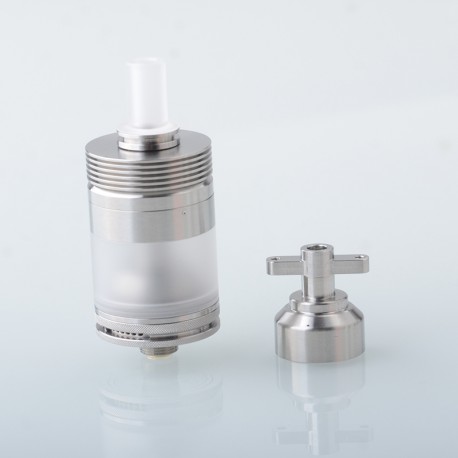 Authentic BP Mods Pioneer V1.5 RTA Rebuildable Tank Vape Atomizer - Silver, 3.7ml, SS + PCTG, MTL & DL Vaping, 22mm