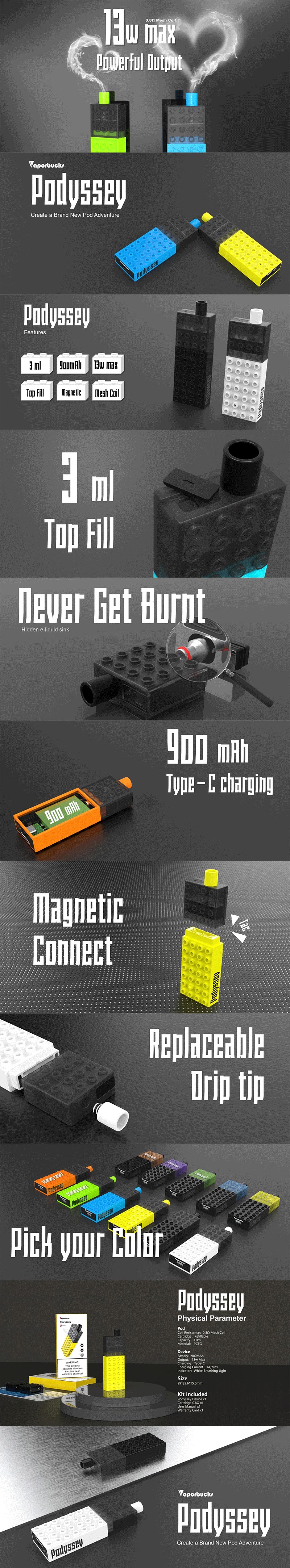 Vaporbucks Podyssey Pod System Vape Kit