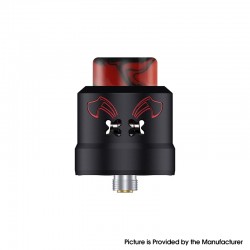 Authentic Hellvape Dead Rabbit Max RDA Rebuildable Dripping Vape Atomizer - Black Red, Stainless Steel, BF Pin, 28mm