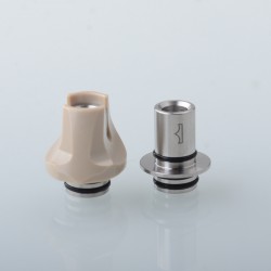 Monarchy Cyber Style 510 Drip Tip Set - Grey, SS + PEEK, DL / MTL, 2 PCS 510 Connector