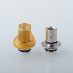 Monarchy Cyber Style 510 Drip Tip Set - Brown, SS + PEI, DL / MTL, 2 PCS 510 Connector