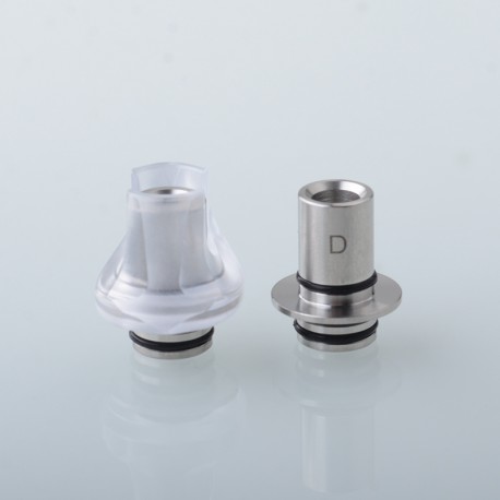 Monarchy Cyber Style 510 Drip Tip Set - Translucent, SS + PC, DL / MTL, 2 PCS 510 Connector