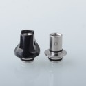 Monarchy Cyber Style 510 Drip Tip Set - Black, SS + POM, DL / MTL, 2 PCS 510 Connector