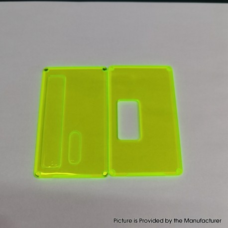 Authentic MK MODS Replacement Square Button Front + Back Cover Panel Plate for DNA 60W / 70W BB Box Mod - Fluo Green, Acrylic