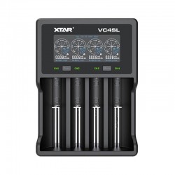 [Ships from Bonded Warehouse] Authentic Xtar VC4SL Charger for NiMH / NiCD / 21700 Battery - Black, 4-Slot, QC 3.0 USB Type-C