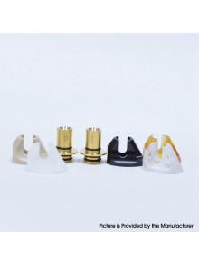 Monarchy Cyber Style 510 Drip Tip Set - Gold, SS + POM + PC + POM + PEI + PEEK, DL / MTL, 2 PCS 510 Connector + 5 PCS Mouthpiece