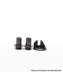 Monarchy Cyber Style 510 Drip Tip Set - Black + Black, SS + POM, DL / MTL, 2 PCS 510 Connector