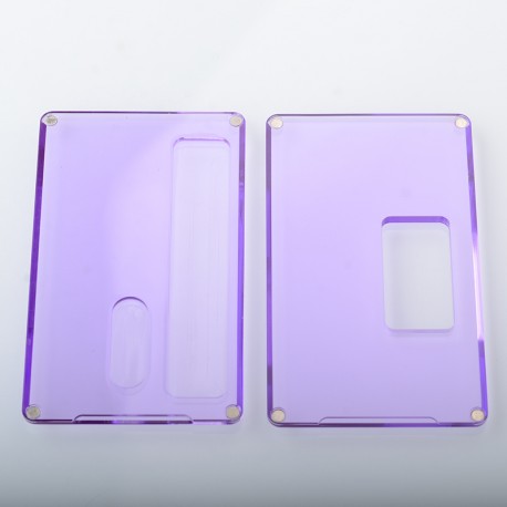 Authentic MK MODS Replacement Square Button Front + Back Cover Panel Plate for DNA 60W / 70W BB Style Box Mod - Purple, Acrylic