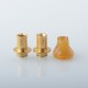 Monarchy Cyber Style 510 Drip Tip Set - Brown + Gold, SS + PEI, DL / MTL, 2 PCS 510 Connector