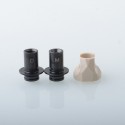 Monarchy Cyber Style 510 Drip Tip Set - Grey + Black, SS + PEEK, DL / MTL, 2 PCS 510 Connector