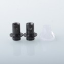 Monarchy Cyber Style 510 Drip Tip Set - Translucent + Black, SS + PC, DL / MTL, 2 PCS 510 Connector