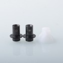 Monarchy Cyber Style 510 Drip Tip Set - White + Black, SS + POM, DL / MTL, 2 PCS 510 Connector