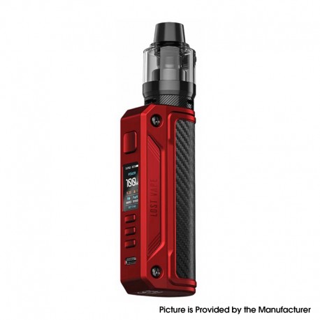 [Ships from Bonded Warehouse] Authentic LostVape Thelema Solo 100W Mod Kit + UB PRO Pod - Matt Red Carbon Fiber, VW 5~100W, 5ml