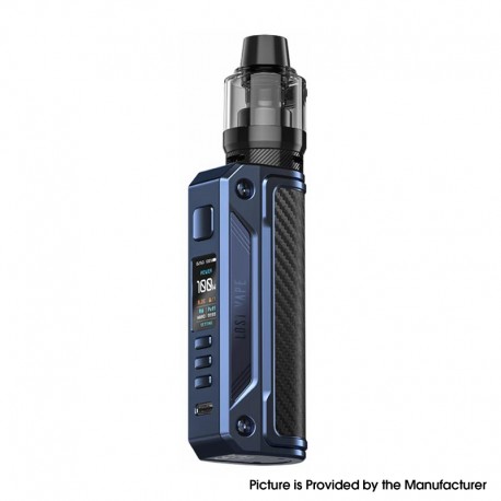 [Ships from Bonded Warehouse] Authentic LostVape Thelema Solo 100W Mod Kit with UB PRO Pod - Sierra Blue Carbon Fiber, 5~100W