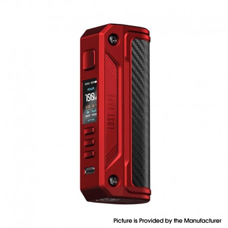 [Ships from Bonded Warehouse] Authentic LostVape Thelema Solo 100W Box Mod - Matt Red Carbon Fiber, VW 5~100W, 1 x 18650/20700