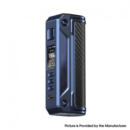[Ships from Bonded Warehouse] Authentic LostVape Thelema Solo 100W Box Mod - Sierra Blue Carbon Fiber, 5~100W, 1 x 18650/20700