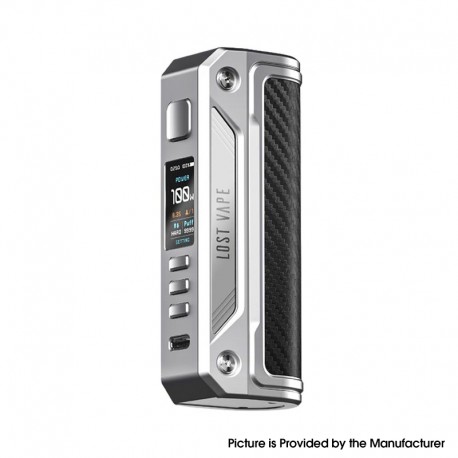 Authentic Lost Vape Thelema Solo 100W Box Mod - Stainless Steel Carbon Fiber, VW 5~100W, 1 x 18650 / 21700
