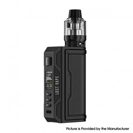 [Ships from Bonded Warehouse] Authentic LostVape Thelema Quest 200W VW Box Mod Kit + UB Pro Pod Tank - Black Calf Leather