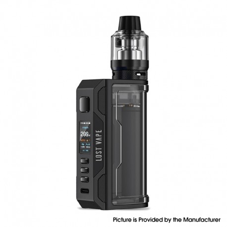 [Ships from Bonded Warehouse] Authentic LostVape Thelema Quest 200W VW Box Mod Kit + UB Pro Pod Tank - Black Clear
