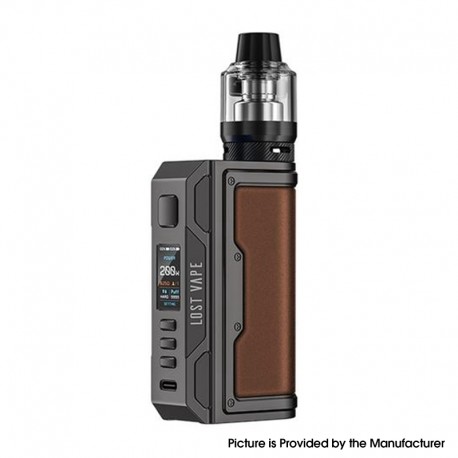 [Ships from Bonded Warehouse] Authentic LostVape Thelema Quest 200W VW Box Mod Kit + UB Pro Pod Tank - Gunmetal Calf Leather
