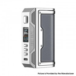 Authentic Lost Vape Thelema Quest 200W VW Box Mod - Stainless Steel Calf Leather, 5~200W, 2 x 18650