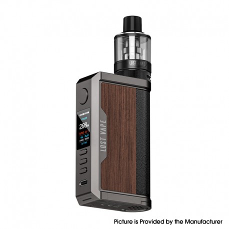 [Ships from Bonded Warehouse] Authentic LostVape Centaurus Q200 Box Mod Kit with UB Max Pod Tank - Gunmetal Walnut Wood