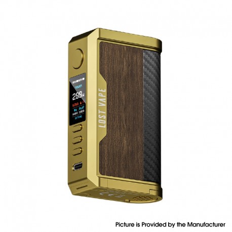 [Ships from Bonded Warehouse] Authentic LostVape Centaurus Q200 Box Mod - Gold Teak Wood, VW5~200W, 2 x 18650