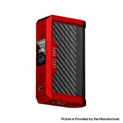 [Ships from Bonded Warehouse] Authentic LostVape Centaurus Q200 Box Mod - Matt Red Carbon Fiber, VW5~200W, 2 x 18650