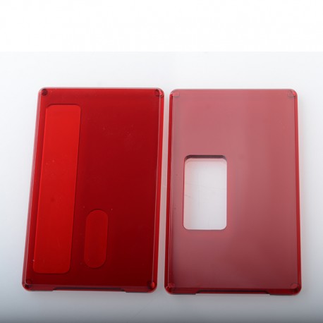 Authentic MK MODS Replacement Square Button Front + Back Cover Panel Plate for DNA 60W / 70W BB Style Box Mod - Red, Acrylic