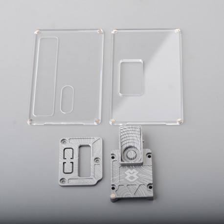 Mission XV Topo Inner Plate Set + Front / Back Plate for SXK BB / Billet Box Mod Kit - Grey, Aluminum + Acrylic