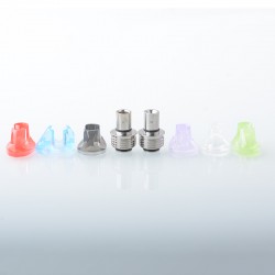 Monarchy Cyber Style BB Billet Drip Tip Set - SS + Acrylic, DL / MTL, 2 PCS BB Connector + 6 PCS Mouthpiece