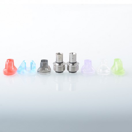 Monarchy Cyber Style BB Billet Drip Tip Set - SS + Acrylic, DL / MTL, 2 PCS BB Connector + 6 PCS Mouthpiece