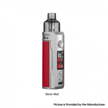 [Ships from Bonded Warehouse] Authentic VOOPOO DRAG S 60W 2500mAh VW Mod Pod System Kit - Silver Red, 4.5ml, 0.2 / 0.3ohm, 5~60W