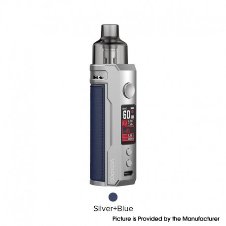 [Ships from Bonded Warehouse] Authentic VOOPOO DRAG X 80W VW Mod Pod System Kit - Silver Blue , 4.5ml, 5~80W, 1 x 18650