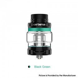 [Ships from Bonded Warehouse] Authentic GeekVape Cerberus Sub Ohm Tank Clearomizer - Black Green, Stainless Steel, 4ml, 27mm