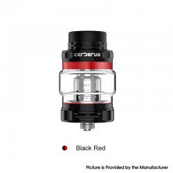 Authentic GeekVape Cerberus Sub Ohm Tank Clearomizer - Black Red, Stainless Steel, 4ml, 27mm Diameter